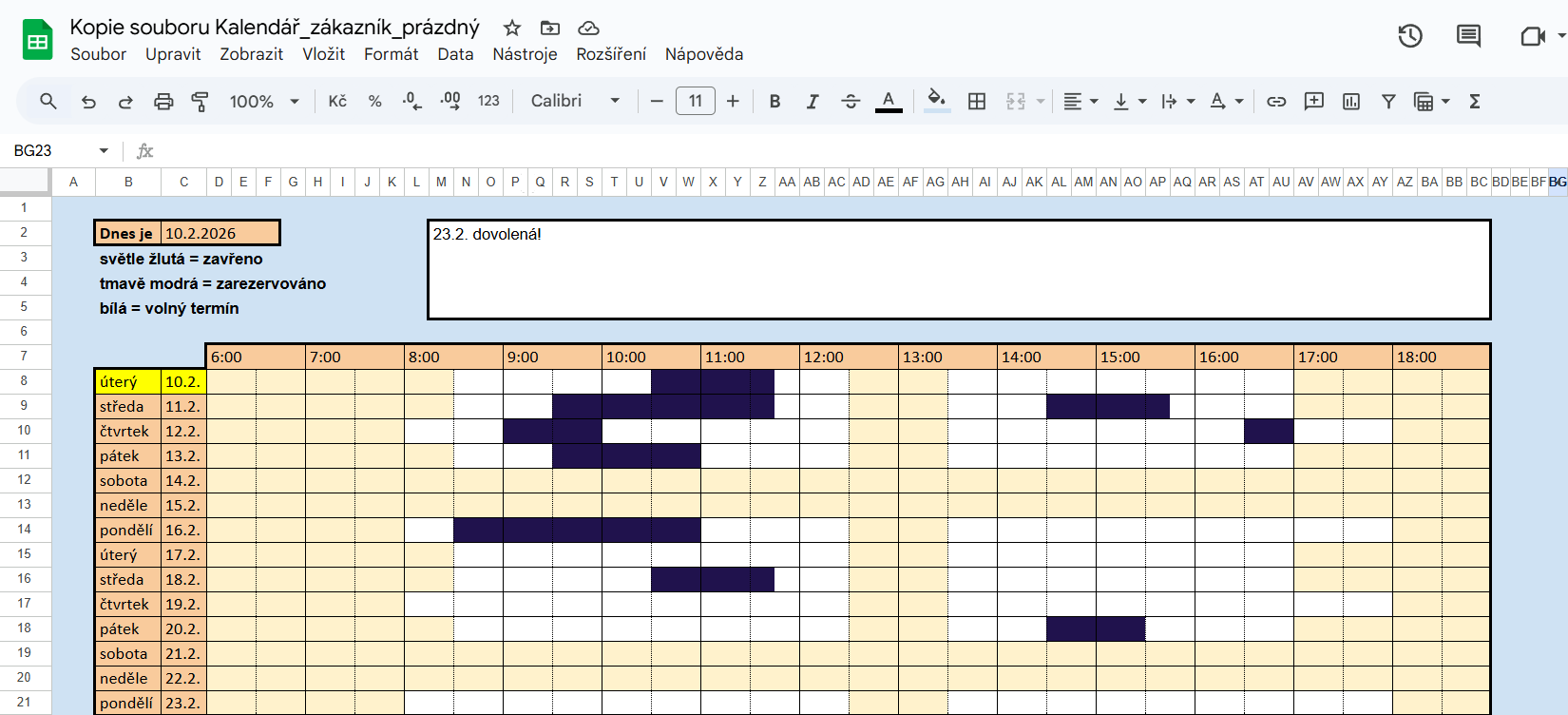Vzhled kalendáře jak jej uvidí vaši zákaznící